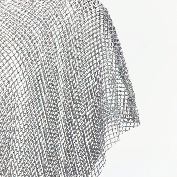 Zara Silver Mirrorball Mesh Dress NWT - Picture 5 of 5